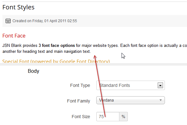 Font Size Custom